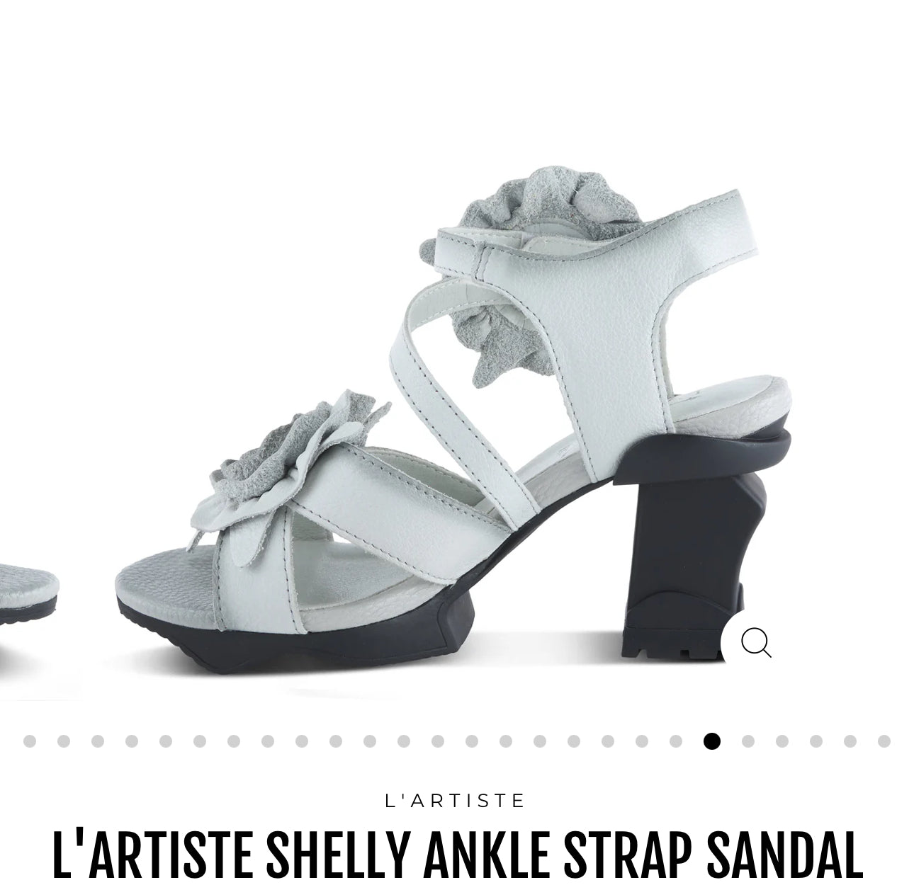 L'ARTISTE SHELLY ANKLE STRAP SANDAL/ LIGHT GRAY