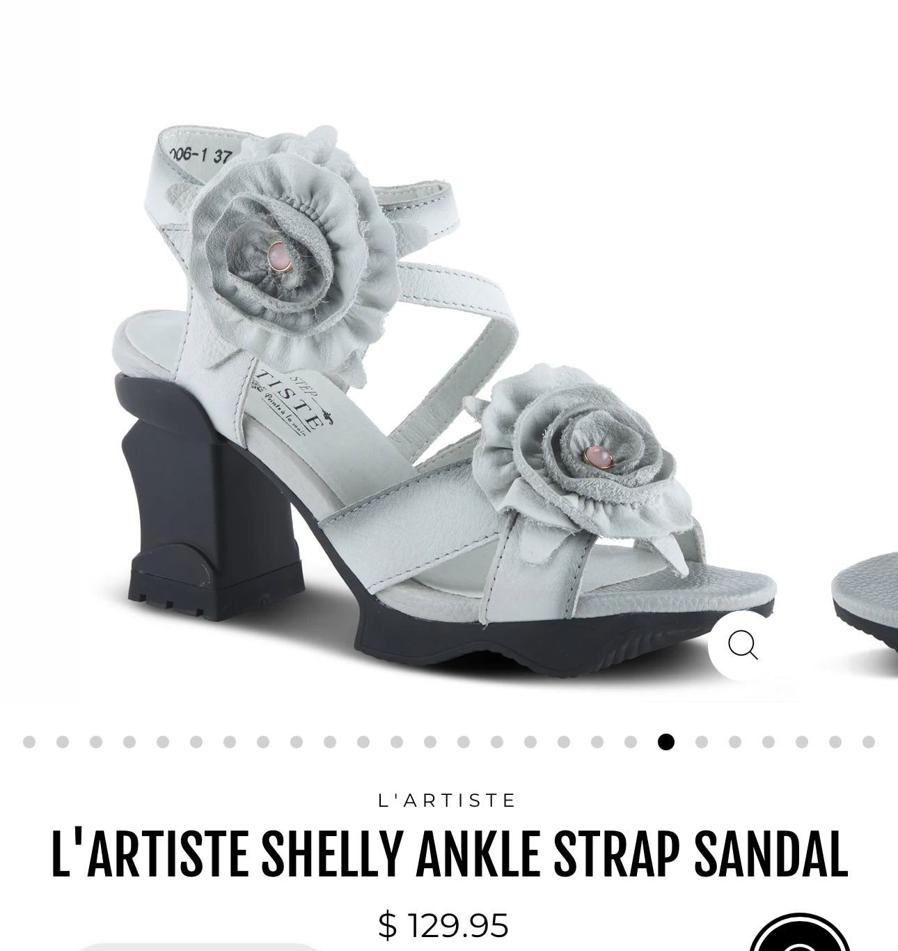 L'ARTISTE SHELLY ANKLE STRAP SANDAL/ LIGHT GRAY