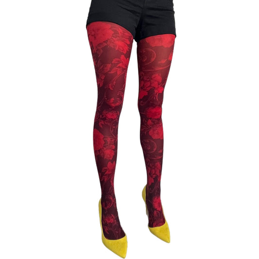 Red Floral Tights Twilight for all Women