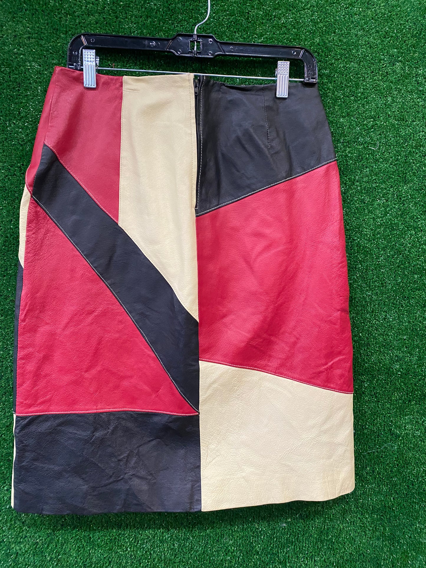 Leather Patchwork Skirt Sz. 8