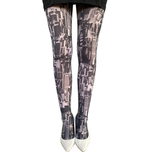 New York City Patterned Tights for Women