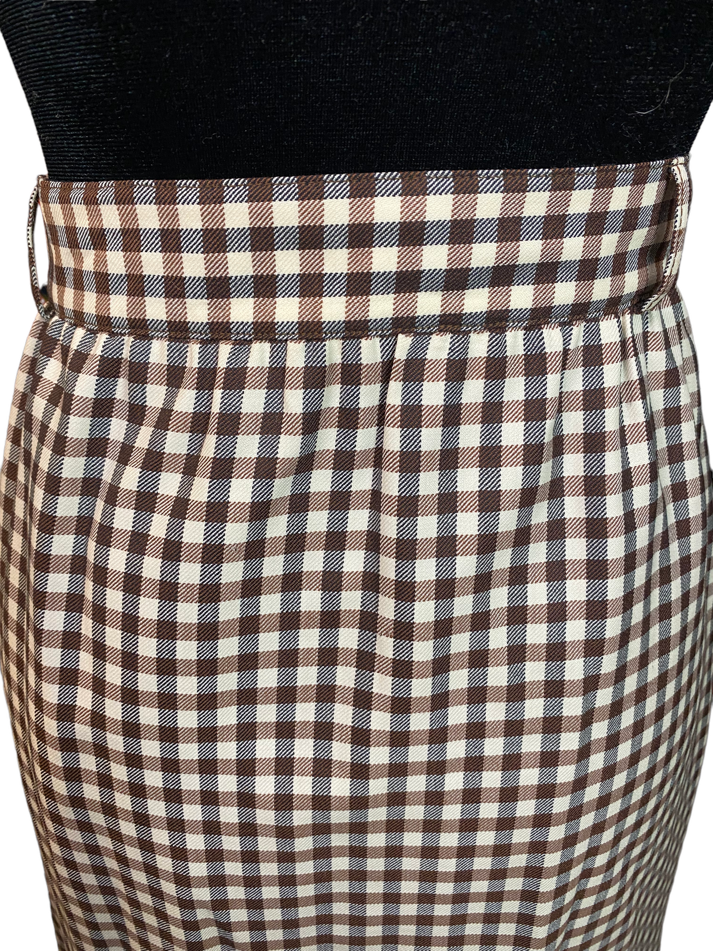 Vintage Escada Plaid Brown Pencil Skirt.  Sz. 38(us. 4/8)